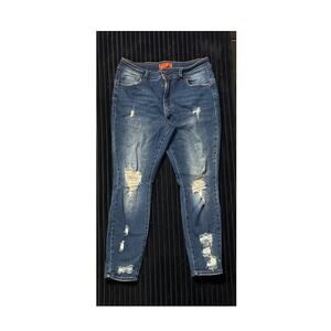 Wax Jeans Women’s Skinny Jeans Dark Wash Distressed 32x27 14